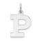 Sterling Silver Medium Block Initial Letter P Charm Jewerly 19mm x 12mm
